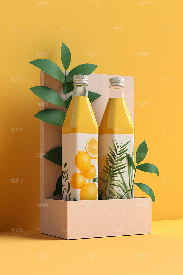 饮料瓶清新包装设计模型