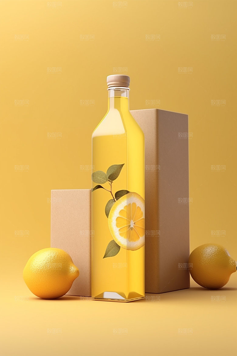 饮料瓶果汁包装设计模型