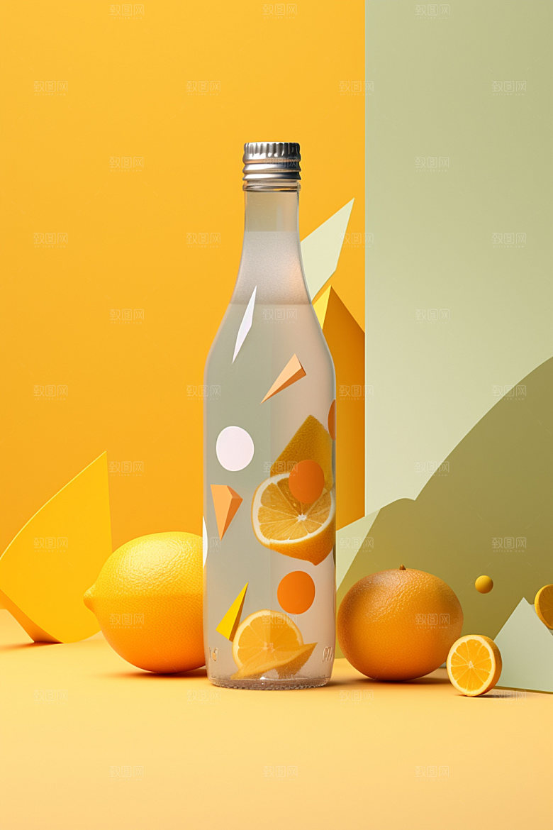 饮料瓶果汁包装设计模型