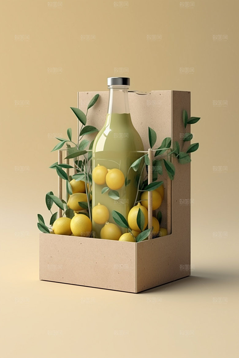 饮料瓶时尚包装设计模型