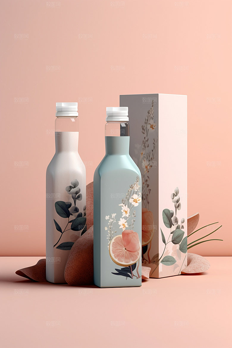 饮料瓶果汁时尚模型
