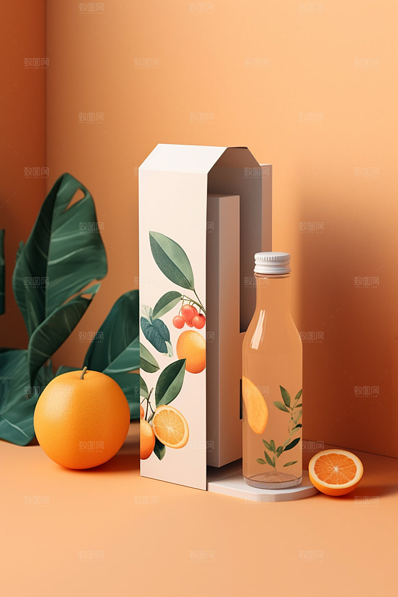 饮料瓶立体果汁模型