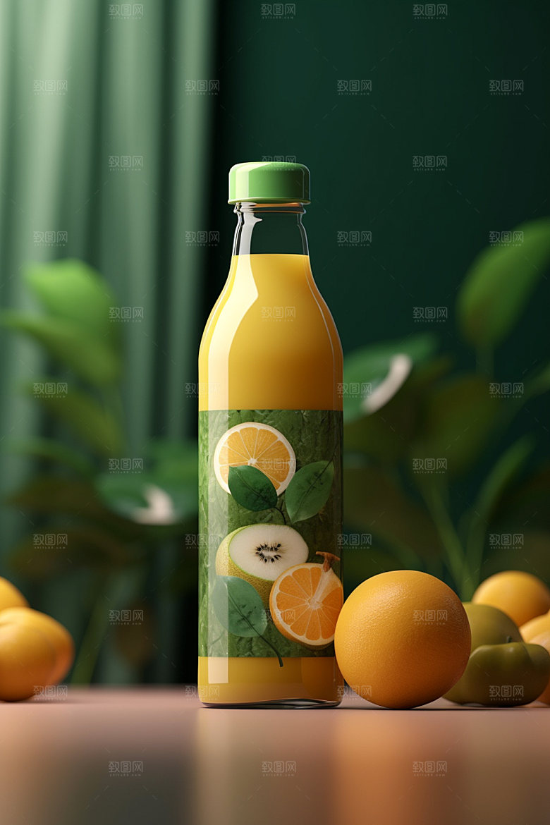 饮料瓶3D果汁模型