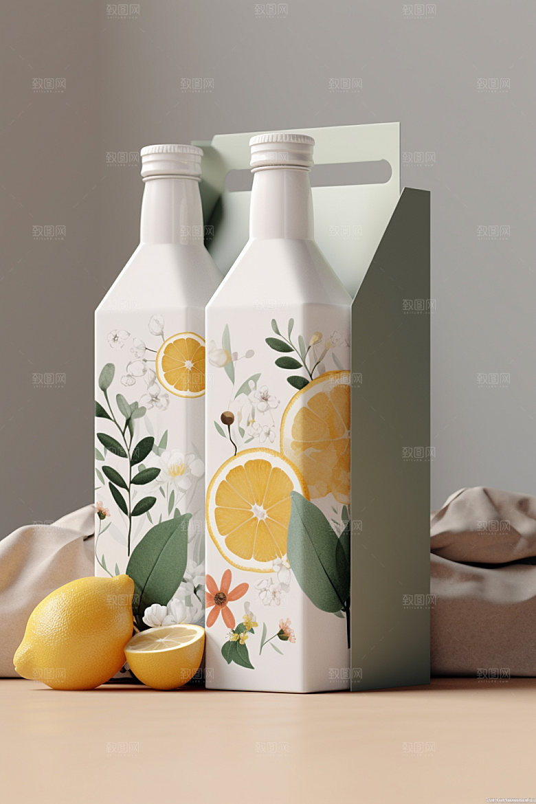 饮料瓶现代包装设计模型