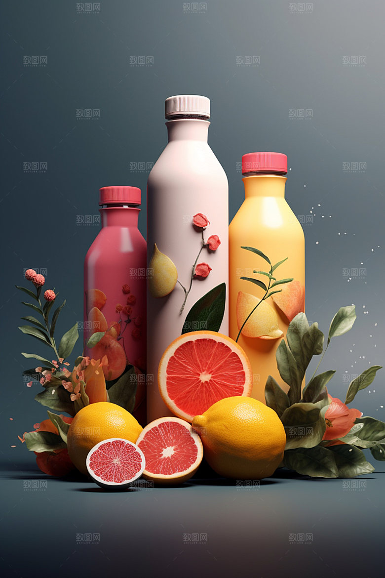 饮料瓶现代包装设计模型