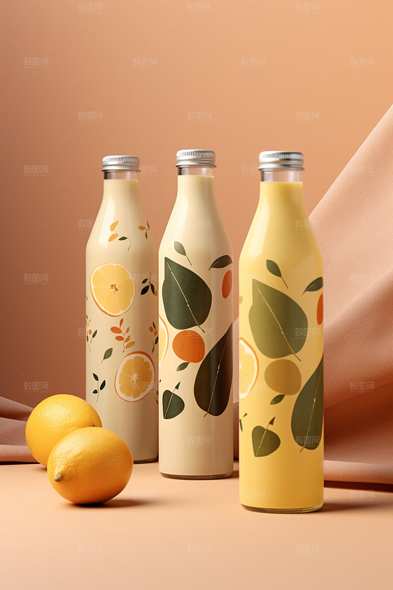 饮料瓶简约果汁模型