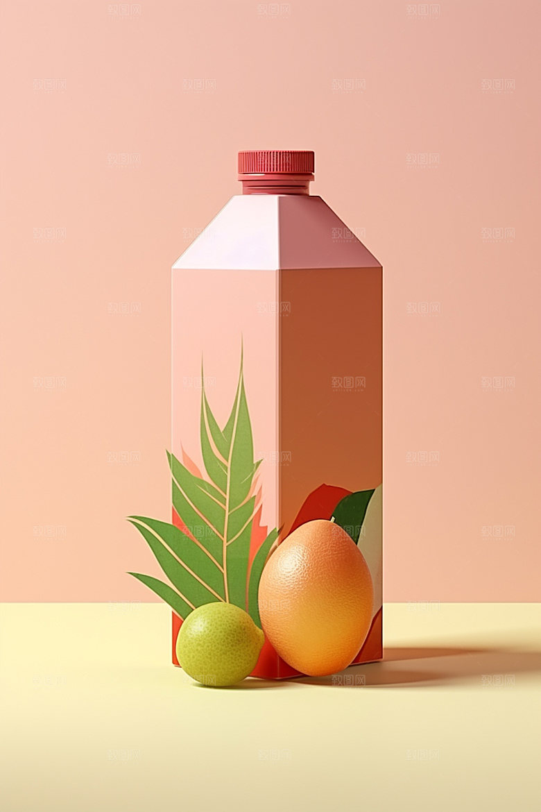 饮料瓶果汁时尚模型