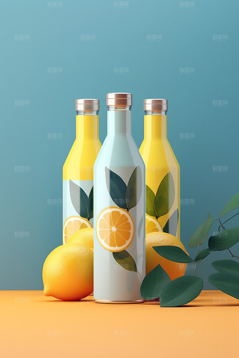 饮料瓶简约包装设计模型