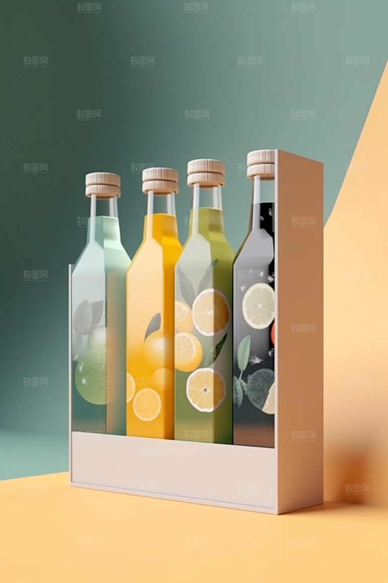 饮料瓶简约时尚模型