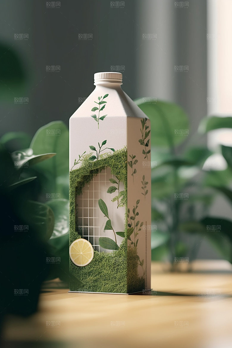 饮料瓶包装设计清新模型