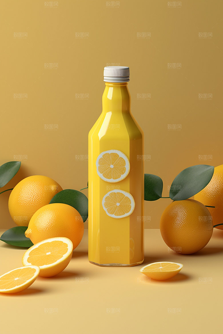饮料瓶包装设计时尚模型