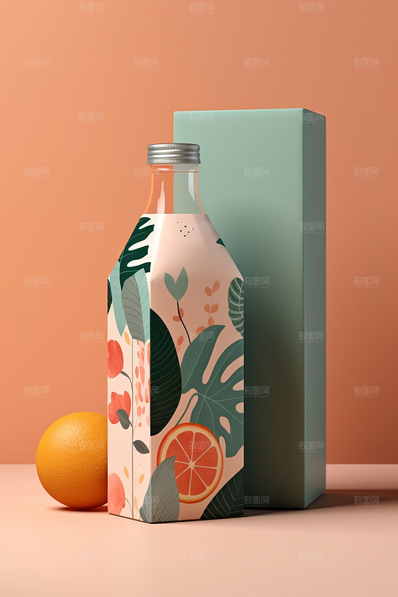 饮料瓶果汁时尚模型