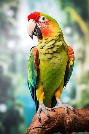 鹦鹉彩色鸟类摄影图