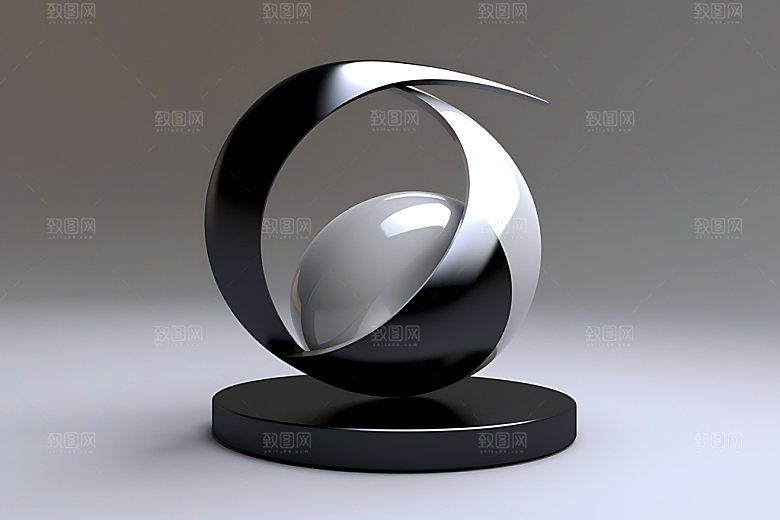 艺术品雕塑曲线3D模型