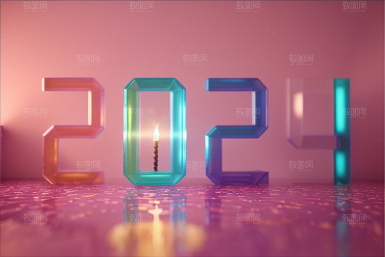 2024年元旦时尚艺术字