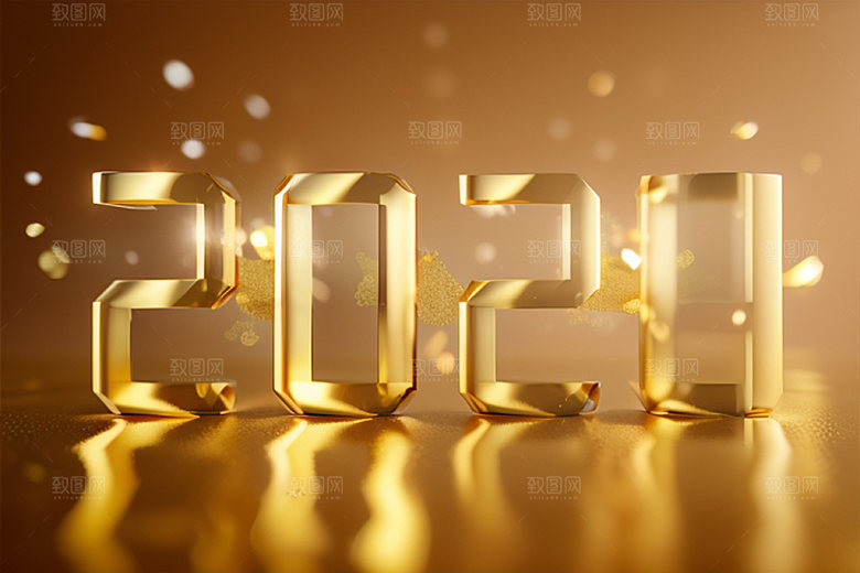 2024年科技感元旦艺术字