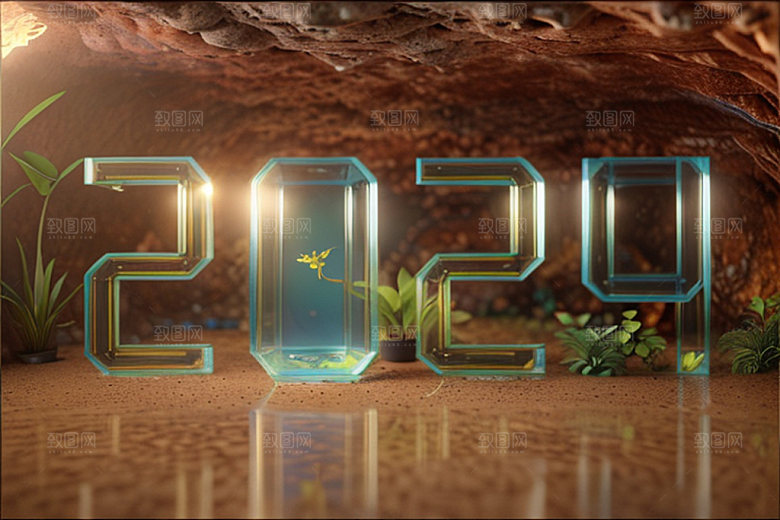 2024年元旦3D艺术字
