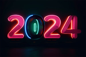 2024年科技感年会艺术字