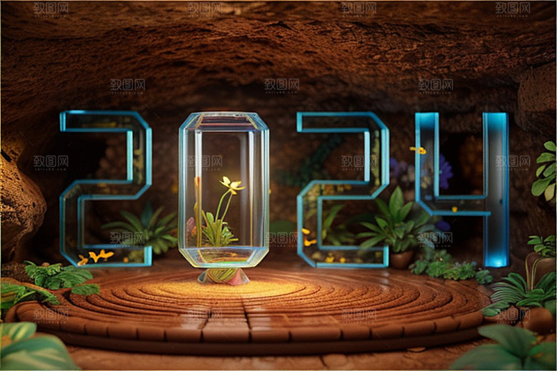 2024年3D元旦艺术字