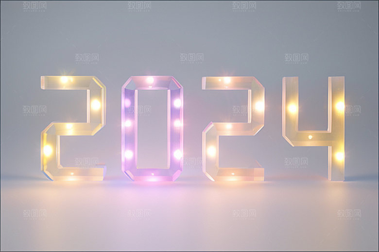 2024年立体新年艺术字