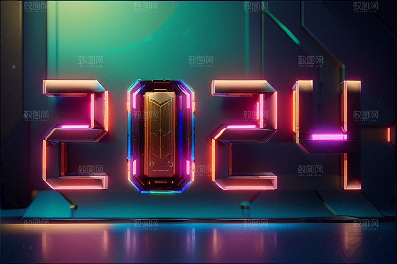 2024年元旦时尚艺术字