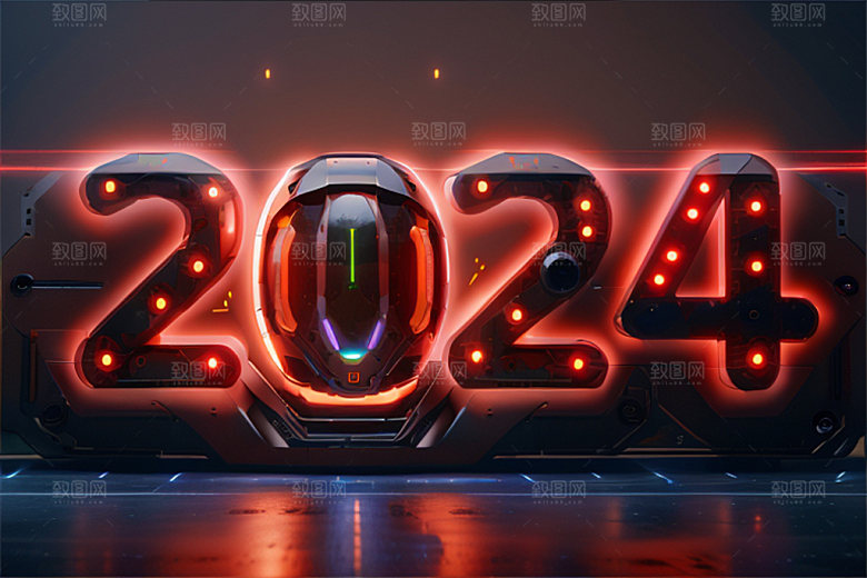 2024年科技感年会艺术字