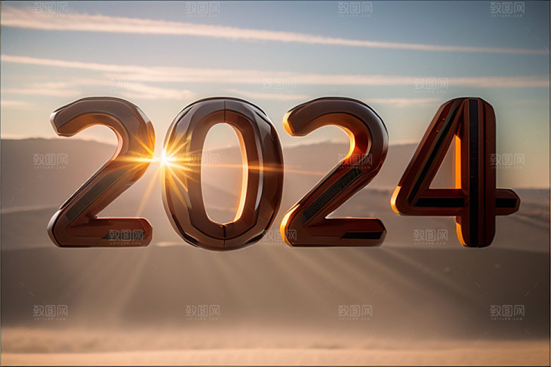 2024年年会时尚艺术字