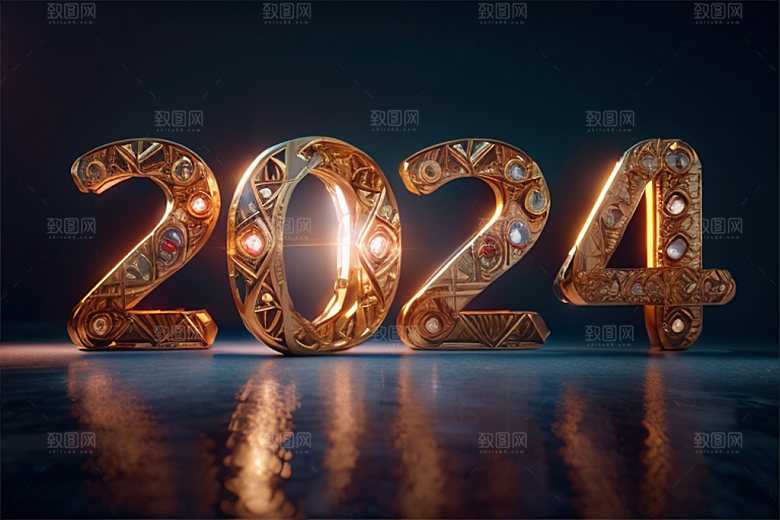 2024年元旦立体艺术字