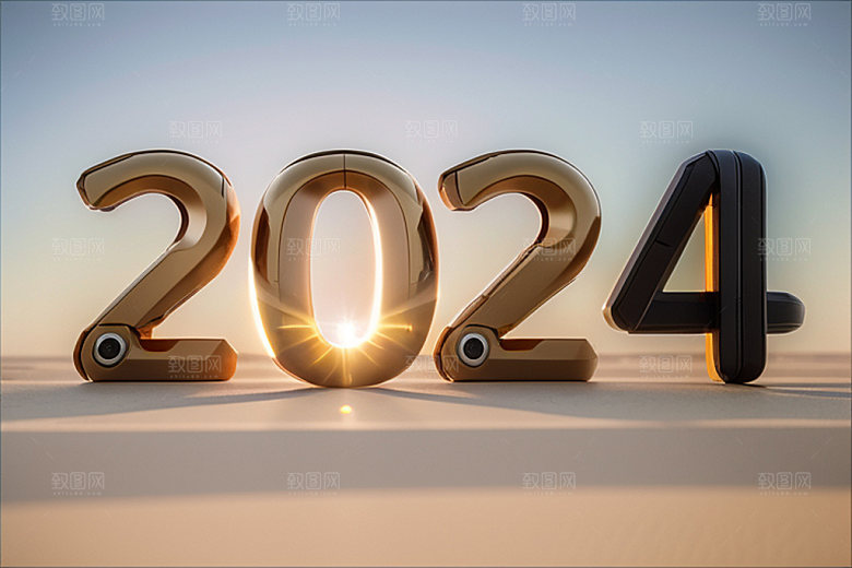2024年元旦立体艺术字