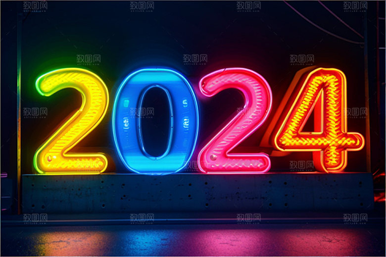 2024年跨年科技感艺术字