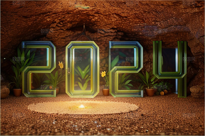 2024年元旦3D艺术字