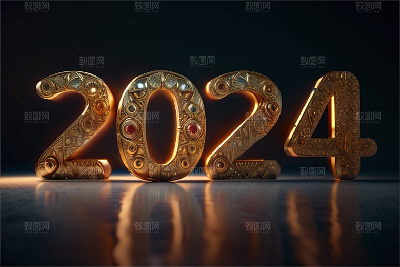 2024年3D元旦艺术字