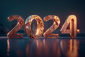 2024年科技感龙年艺术字