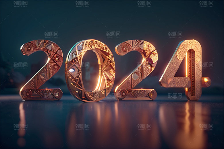 2024年科技感龙年艺术字