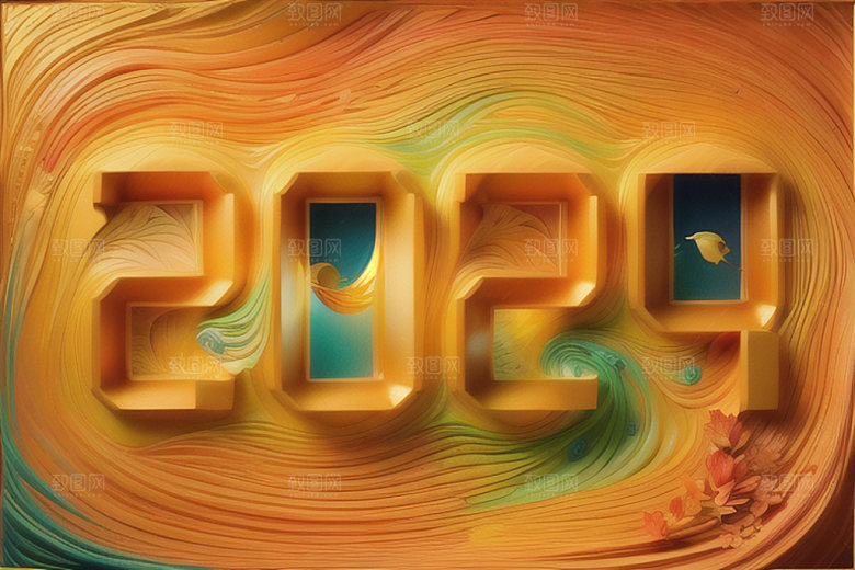 2024年立体新年艺术字