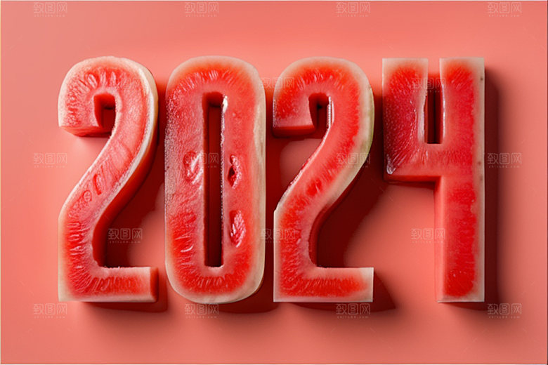 2024年科技感新年艺术字