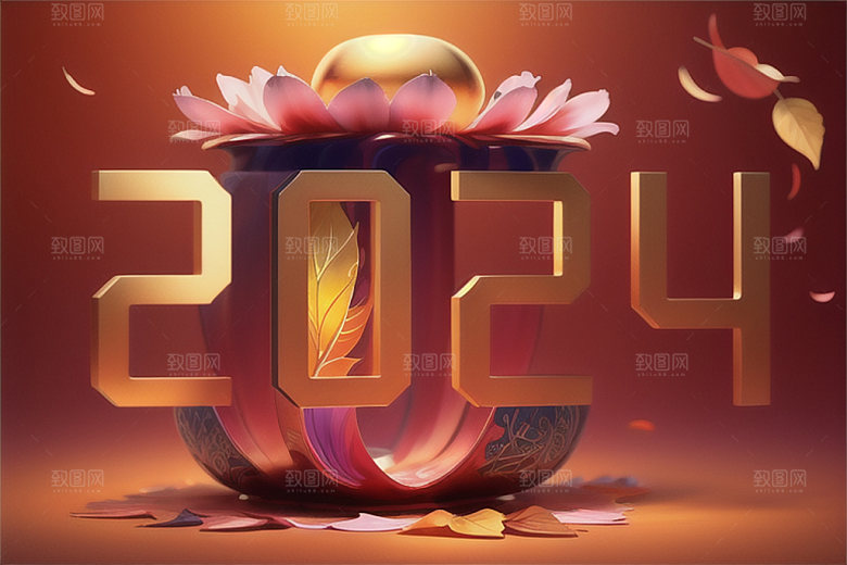 2024年元旦3D艺术字