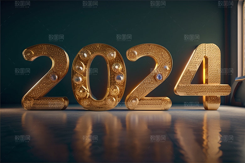 2024年时尚新年艺术字
