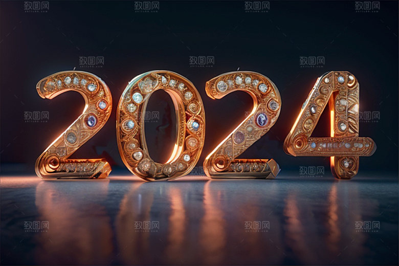 2024年3D新年艺术字