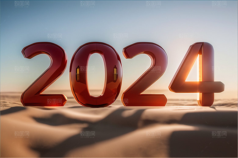 2024年跨年科技感艺术字