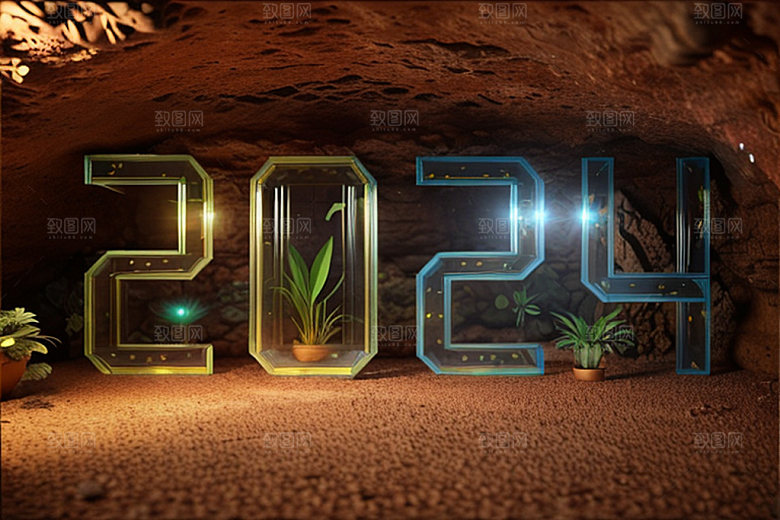 2024年时尚新年艺术字