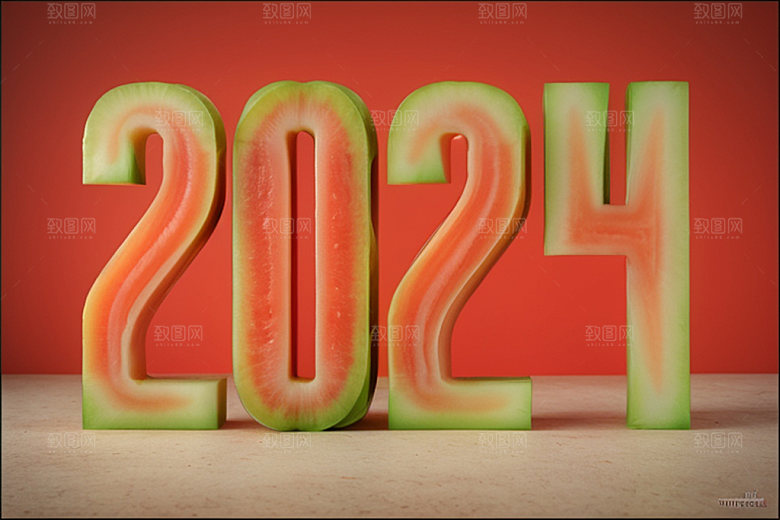2024年跨年新年艺术字
