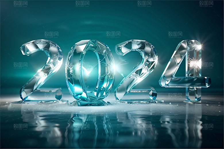2024年科技感元旦艺术字