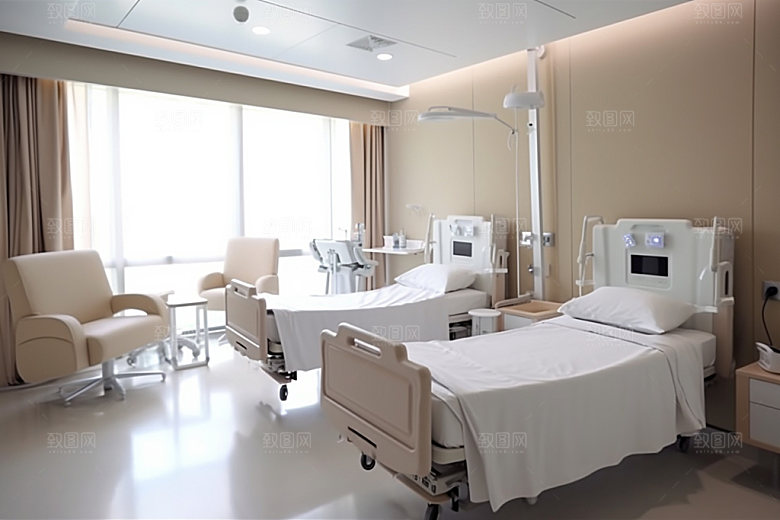 医院病房简约室内效果图