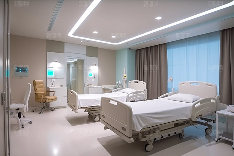 医院病房室内诊疗效果图