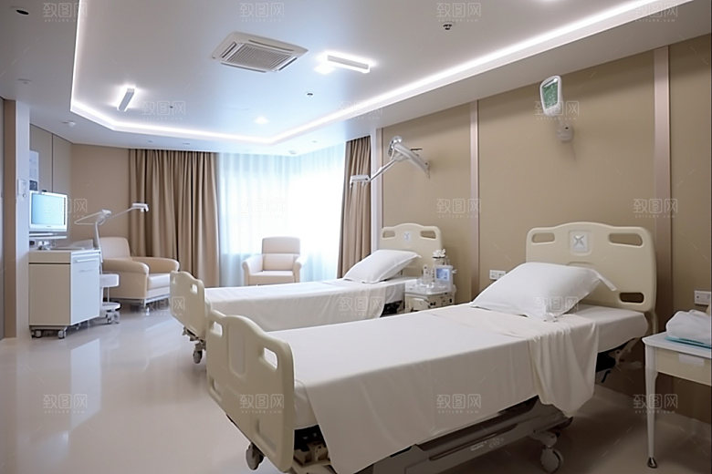 医院病房干净医疗效果图