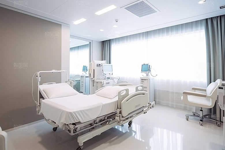 医院病房简约装潢效果图