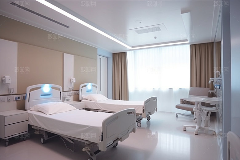医院病房简约医疗效果图
