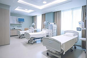 医院病房室内诊疗效果图