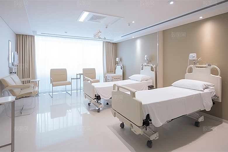 医院病房室内简约效果图